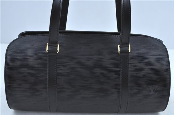 Authentic Louis Vuitton Epi Soufflot Black Hand Bag M52222 LV J7034