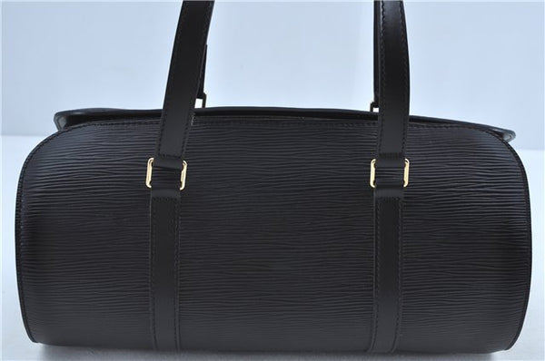Authentic Louis Vuitton Epi Soufflot Black Hand Bag M52222 LV J7034