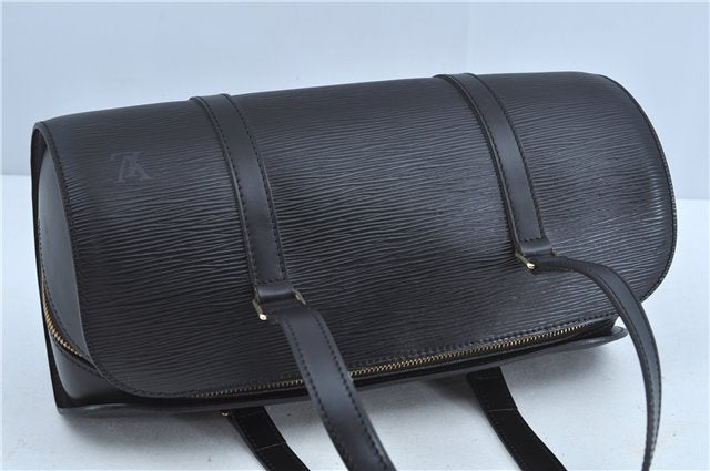 Authentic Louis Vuitton Epi Soufflot Black Hand Bag M52222 LV J7034