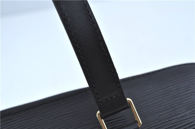 Authentic Louis Vuitton Epi Soufflot Black Hand Bag M52222 LV J7034