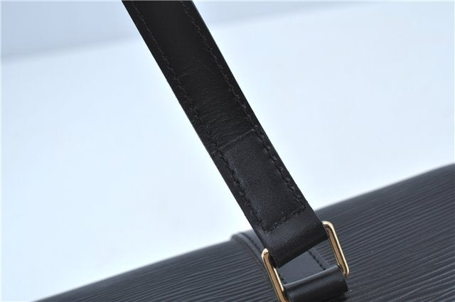 Authentic Louis Vuitton Epi Soufflot Black Hand Bag M52222 LV J7034
