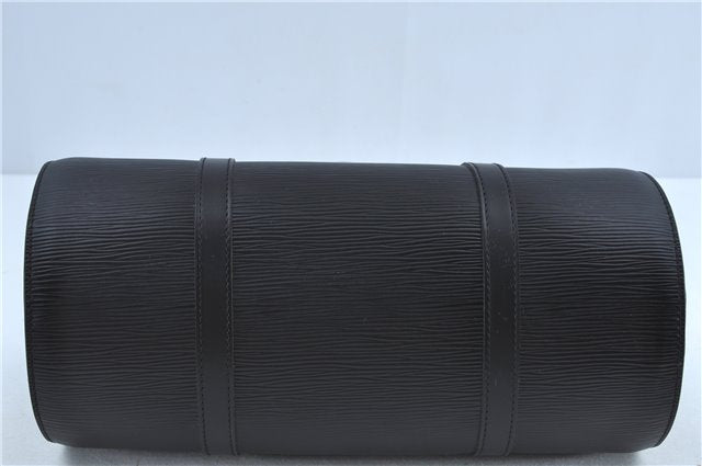 Authentic Louis Vuitton Epi Soufflot Black Hand Bag M52222 LV J7034