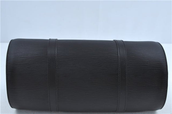 Authentic Louis Vuitton Epi Soufflot Black Hand Bag M52222 LV J7034