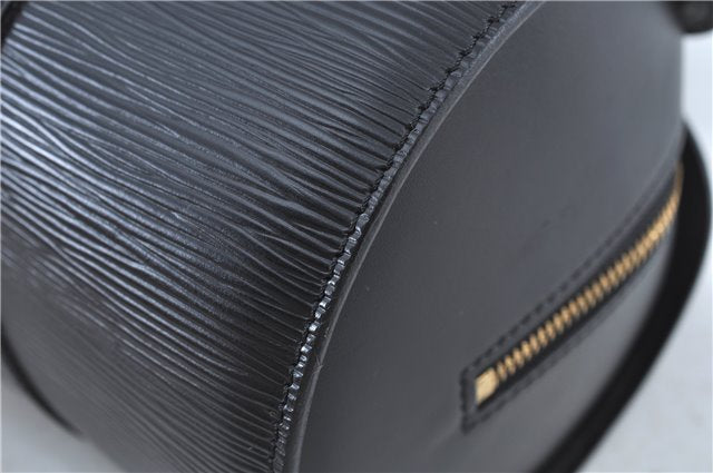 Authentic Louis Vuitton Epi Soufflot Black Hand Bag M52222 LV J7034