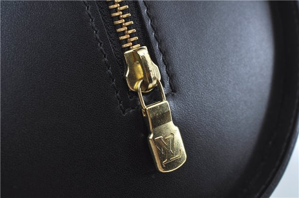 Authentic Louis Vuitton Epi Soufflot Black Hand Bag M52222 LV J7034