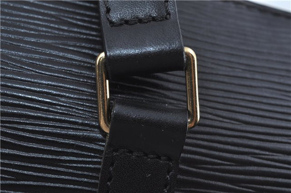 Authentic Louis Vuitton Epi Soufflot Black Hand Bag M52222 LV J7034