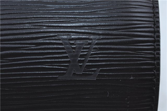 Authentic Louis Vuitton Epi Soufflot Black Hand Bag M52222 LV J7034