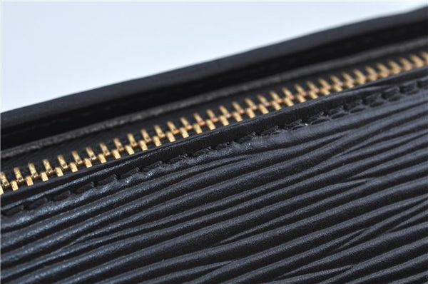 Authentic Louis Vuitton Epi Soufflot Black Hand Bag M52222 LV J7034