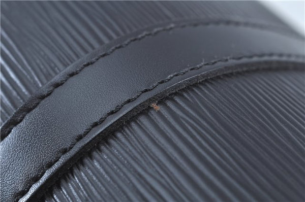 Authentic Louis Vuitton Epi Soufflot Black Hand Bag M52222 LV J7034