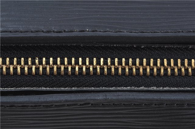 Authentic Louis Vuitton Epi Soufflot Black Hand Bag M52222 LV J7034