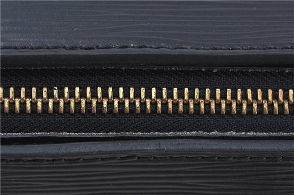 Authentic Louis Vuitton Epi Soufflot Black Hand Bag M52222 LV J7034