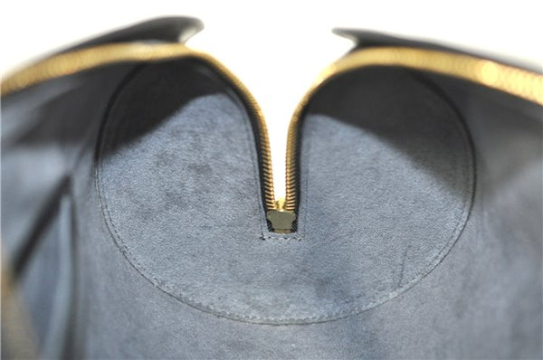 Authentic Louis Vuitton Epi Soufflot Black Hand Bag M52222 LV J7034