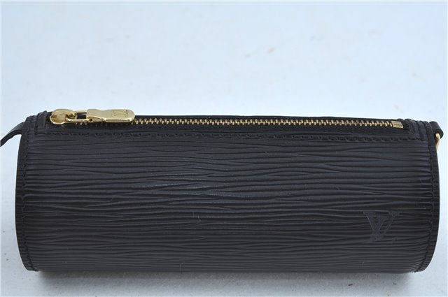 Authentic Louis Vuitton Epi Soufflot Black Hand Bag M52222 LV J7034