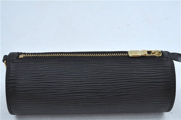 Authentic Louis Vuitton Epi Soufflot Black Hand Bag M52222 LV J7034