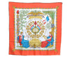 Authentic HERMES Carre 90 Scarf "LIBERTE EGALITE FRATERNITE" Silk Orange J7037