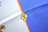 Authentic HERMES Carre 90 Scarf "SAMOURAI" Silk Blue Box J7039