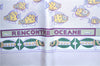 Authentic HERMES Carre 90 Scarf "RENCONTRE OCEANE" Silk White Light Purple J7040