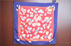 Authentic HERMES Carre 90 Scarf "Couvee d'Hermes" Silk Navy Blue Red J7043