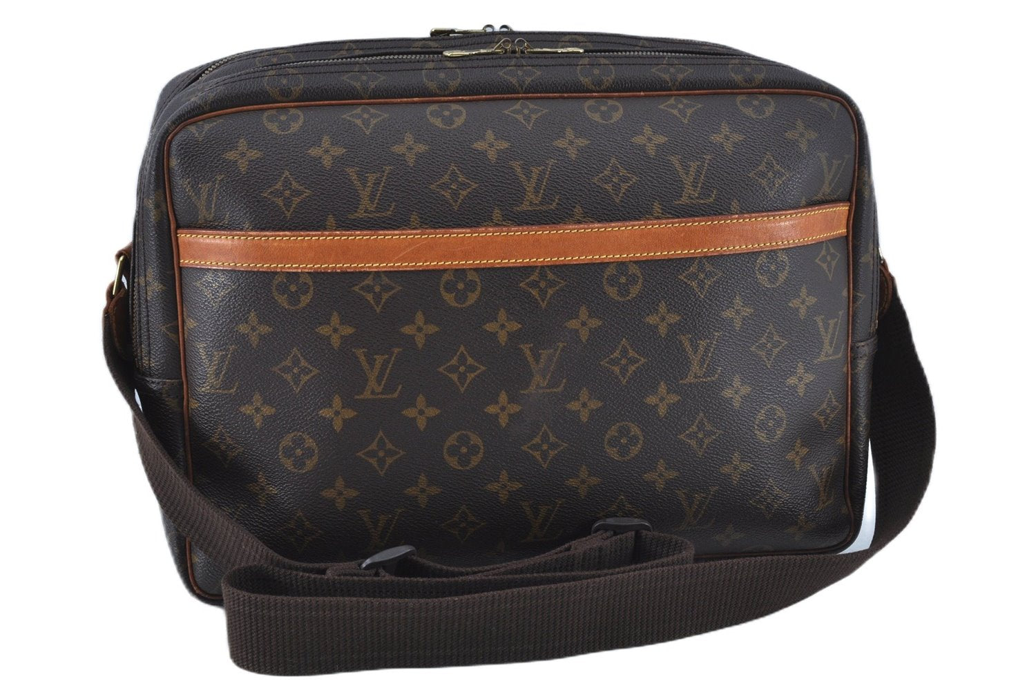 Authentic Louis Vuitton Monogram Reporter GM Shoulder Cross Bag M45252 LV J7044