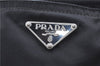 Authentic PRADA Nylon Tessuto Leather Tote Hand Bag Purse Black J7046