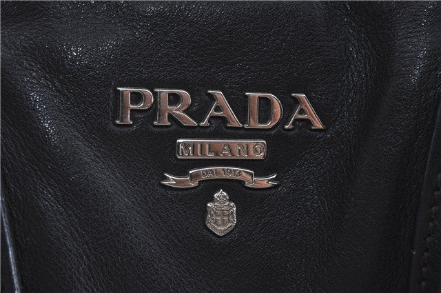 Authentic PRADA Leather Nappa 2Way Shoulder Hand Bag Purse Black J7047