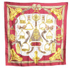 Authentic HERMES Carre 90 Scarf "ETRIERS" Silk Bordeaux Red J7059