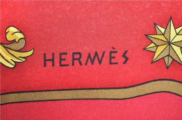 Authentic HERMES Carre 90 Scarf "LOSNVOS" Silk Red J7067