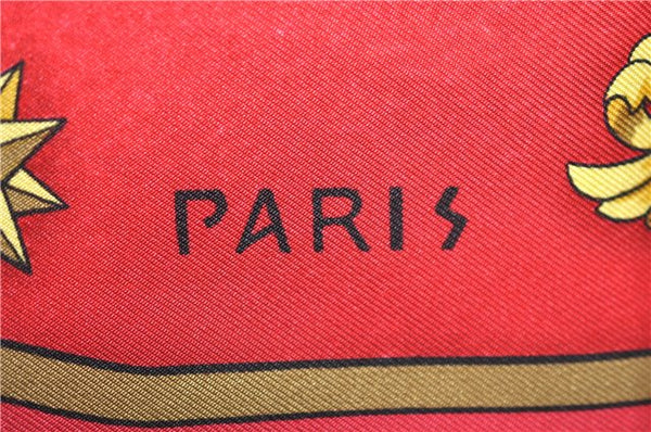 Authentic HERMES Carre 90 Scarf "LOSNVOS" Silk Red J7067