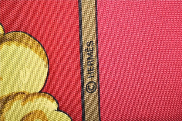 Authentic HERMES Carre 90 Scarf "LOSNVOS" Silk Red J7067