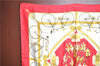 Authentic HERMES Carre 90 Scarf "LES BECANES" Silk Red J7096