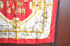 Authentic HERMES Carre 90 Scarf "LES BECANES" Silk Red J7096