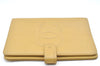 Authentic CHANEL Caviar Skin CC Logo Notebook Cover Yellow J7098