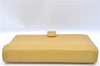 Authentic CHANEL Caviar Skin CC Logo Notebook Cover Yellow J7098