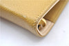 Authentic CHANEL Caviar Skin CC Logo Notebook Cover Yellow J7098