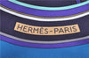 Authentic HERMES Carre 65 Scarf "WASHINGTON'S CARRIAGE" Silk Blue Box J7105