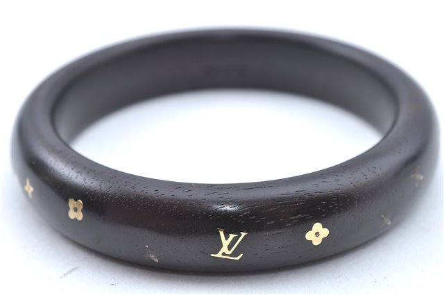 Authentic Louis Vuitton Bracelet Sylvania TPM Wood Brown Gold M66010 LV J7106