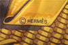 Authentic HERMES Carre 90 Scarf "VOITURES PANIERS" Silk Black Gold J7111