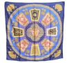 Authentic HERMES Carre 90 Scarf "Poste et Cavalerie" Silk Navy Blue J7113