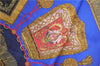 Authentic HERMES Carre 90 Scarf "Poste et Cavalerie" Silk Navy Blue J7113