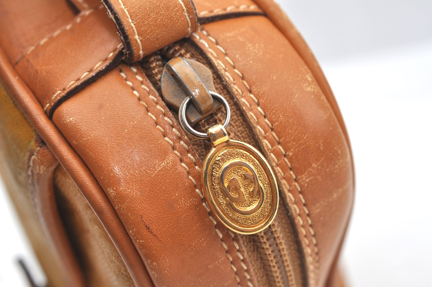 Authentic GUCCI Shoulder Cross Body Bag GG PVC Leather Yellow Brown Junk J7144