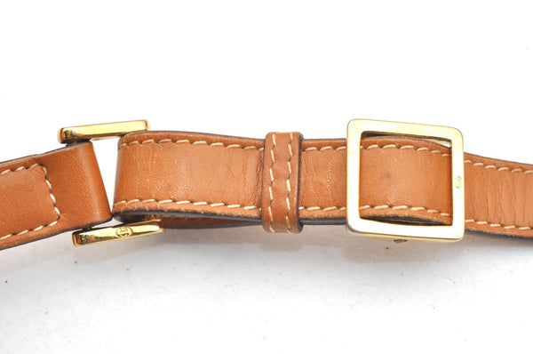 Authentic GUCCI Shoulder Cross Body Bag GG PVC Leather Yellow Brown Junk J7144