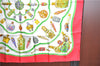 Authentic HERMES Carre 90 Scarf "Pourvu qu’on ait l’ivresse" Silk Red J7166