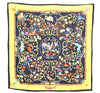 Authentic HERMES Carre 90 Scarf "PIERRES dORIENT et dOCCIDENT" Silk Black J7167