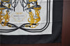 Authentic HERMES Carre 90 Scarf "BRIDES de GALA par" Silk Black J7169