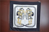 Authentic HERMES Carre 90 Scarf "BRIDES de GALA par" Silk Black J7169