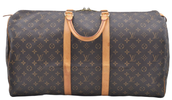 Authentic Louis Vuitton Monogram Keepall 55 Travel Boston Bag M41424 LV J7177