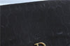 Auth Christian Dior Honeycomb Shoulder Hand Bag Chain Nylon Leather Black J7189