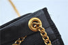 Auth Christian Dior Honeycomb Shoulder Hand Bag Chain Nylon Leather Black J7189