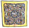 Authentic HERMES Carre 90 Scarf "PIERRES dORIENT et dOCCIDENT" Silk Black J7191