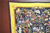 Authentic HERMES Carre 90 Scarf "PIERRES dORIENT et dOCCIDENT" Silk Black J7191